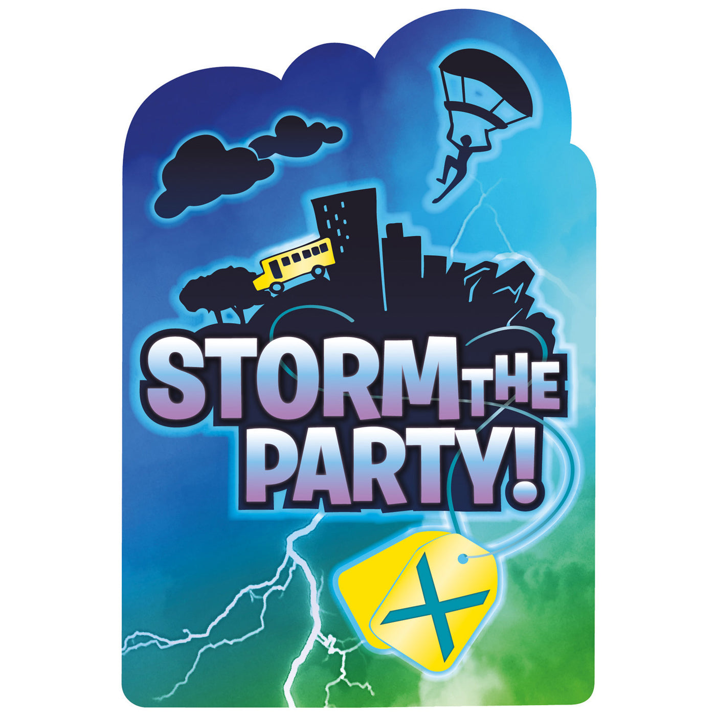 Gaming Party Battle Royal Deko Kindergeburtstag Party Einladung Stickers und Umschläge