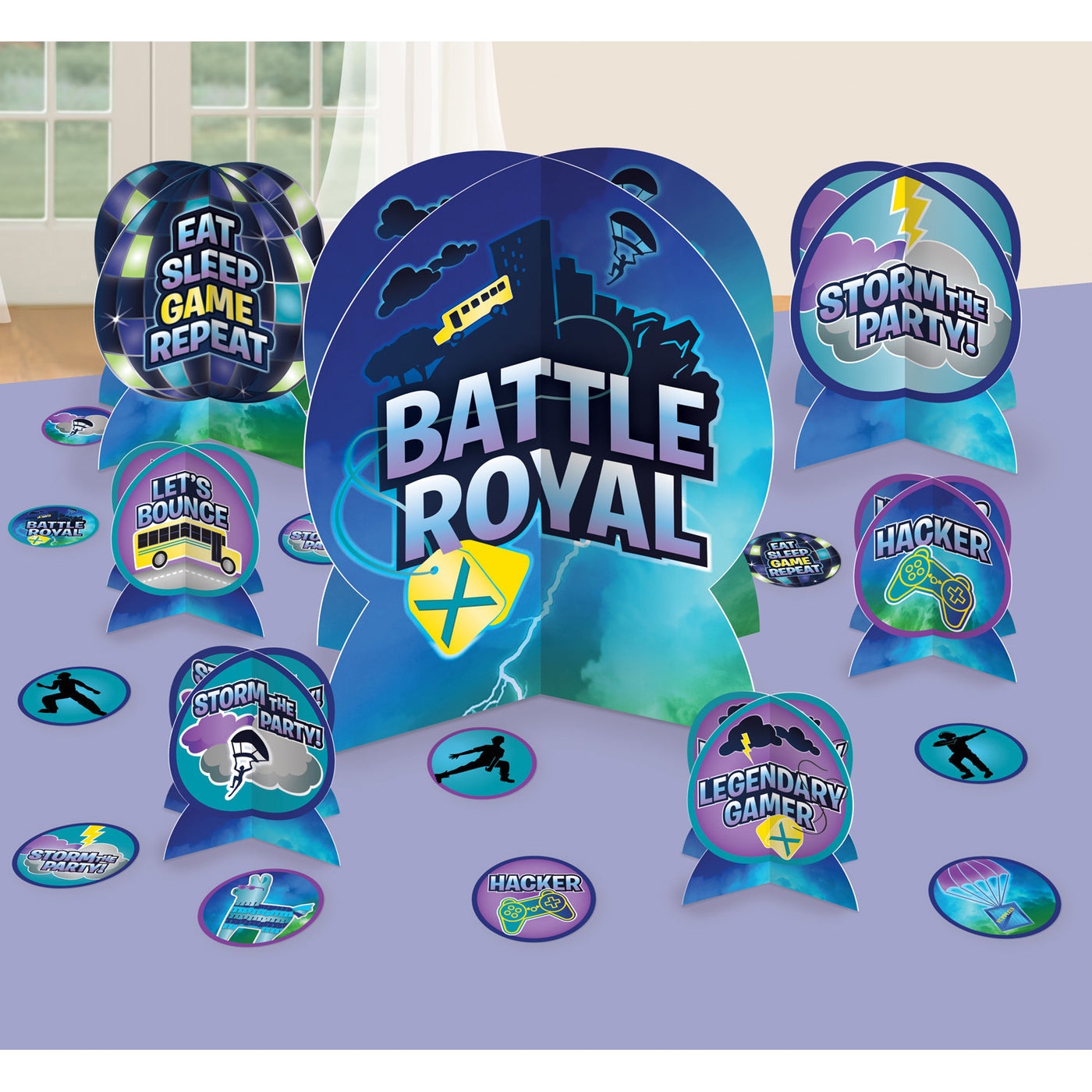 Gaming Party Battle Royal Deko Kindergeburtstag Tischdeko Set 27-teilig