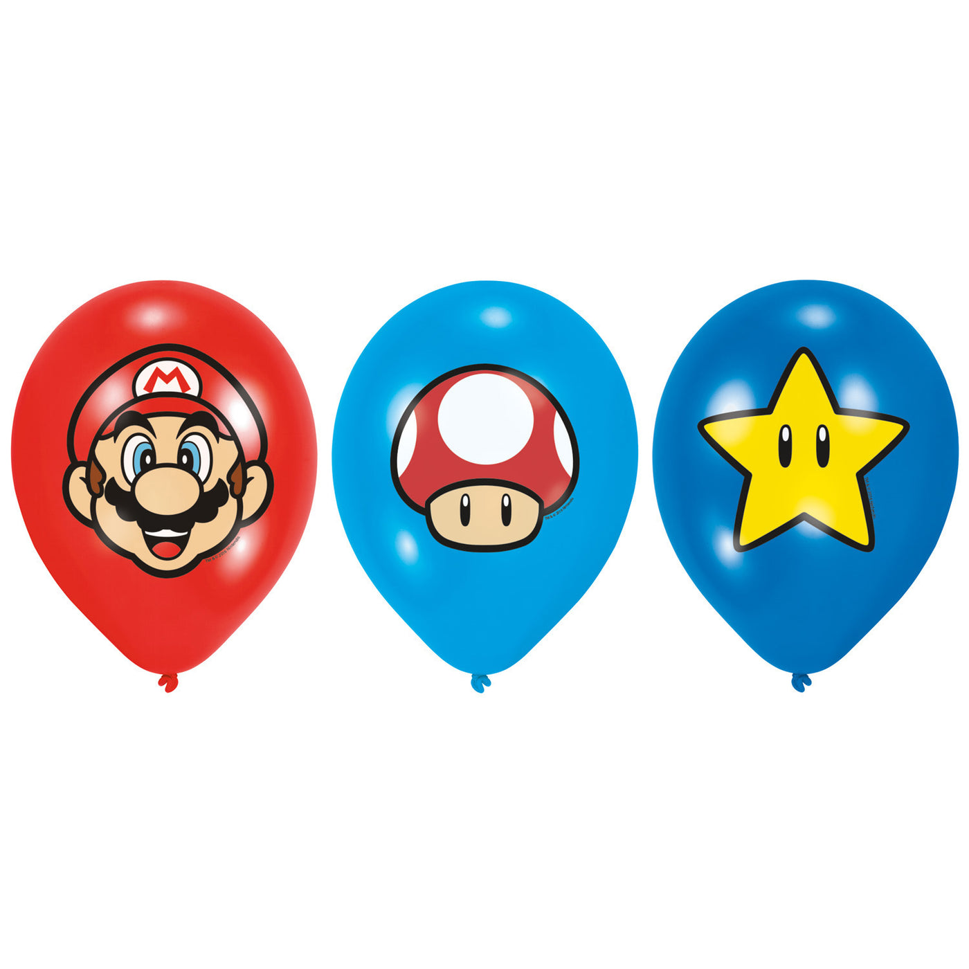 Luftballons Mario Icons, Super Mario Bros. / Gaming Party, 6er Pack  Medium 1 von 1