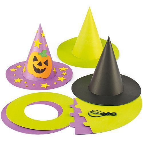 Bastelset Hexen- und Zaubererhüte, 3er Pack, Karton
