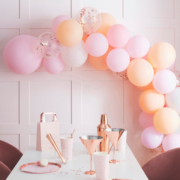 Ballongirlande rosa und pfirsisch, pastell, DIY, 60 Ballons