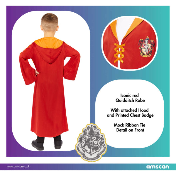 Harry Potter Gryffindor Quidditsch Robe, Kostüm für Kinder, amscan, versch. Grössen kinderparties-shop