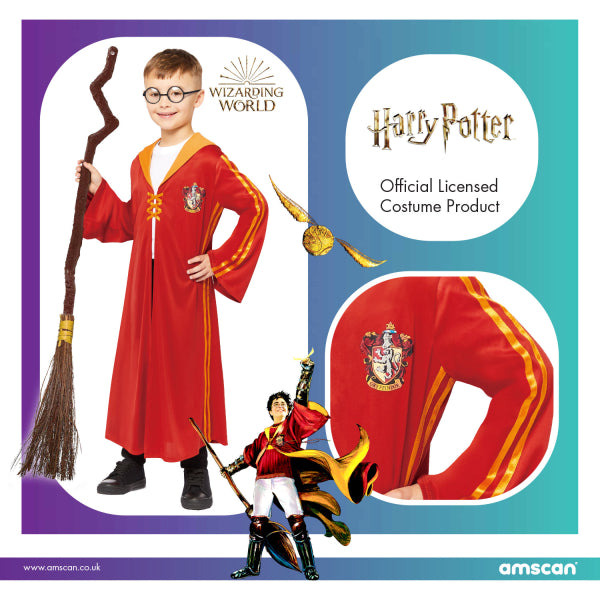Harry Potter Gryffindor Quidditsch Robe, Kostüm für Kinder, amscan, versch. Grössen