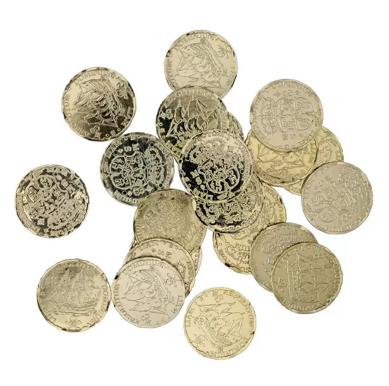 Goldmünzen Piraten Gold antiker Look, 72 Stk.