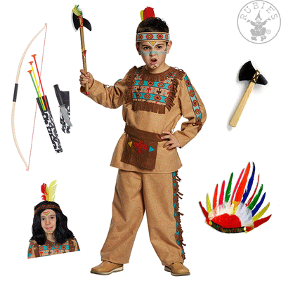 Kostümverleihkiste Indianer Premium, inkl. Accessoires