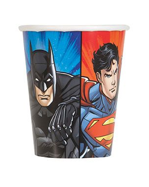Justice League Party Becher, 8er Pack, Pappe