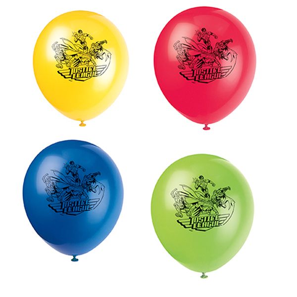 Justice League Luftballons, Superhelden Party, 8 St., 30cm