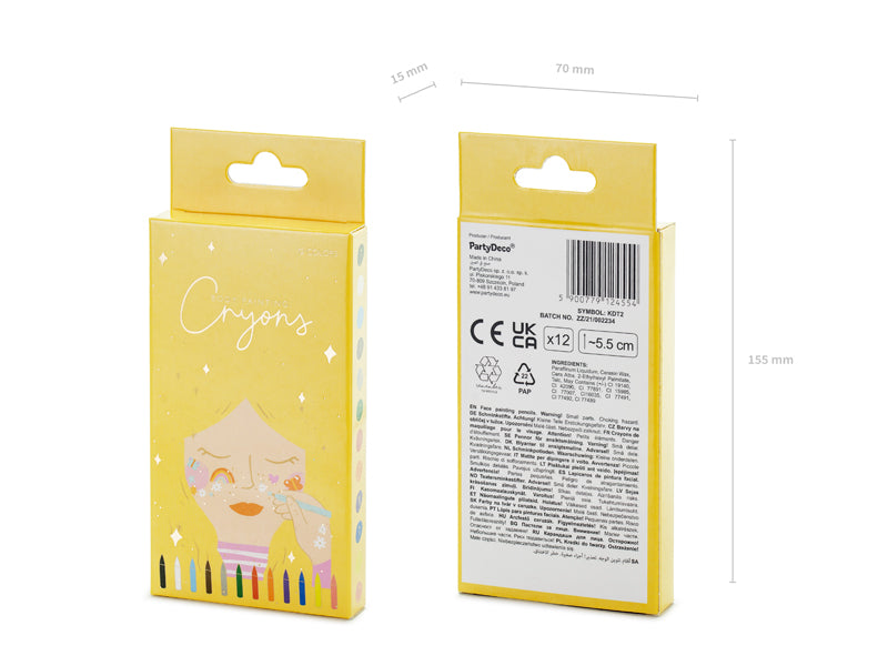 Schminkstifte fürs Kinderschminken, 12er Box kinderparties-shop