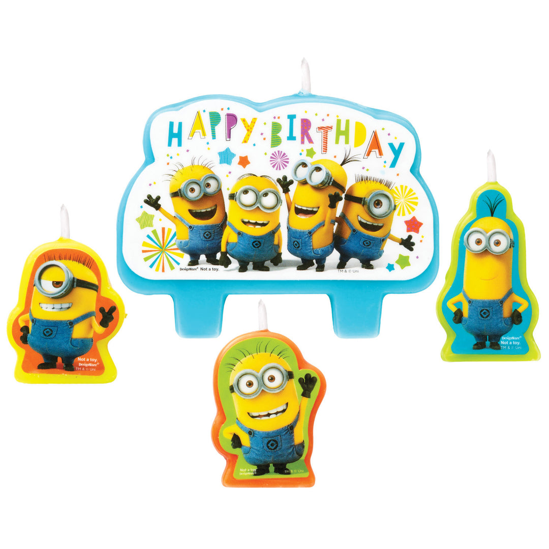 Kerzen Minions Despicable Me, 4er Set Dekoration Geburtstagskuchen