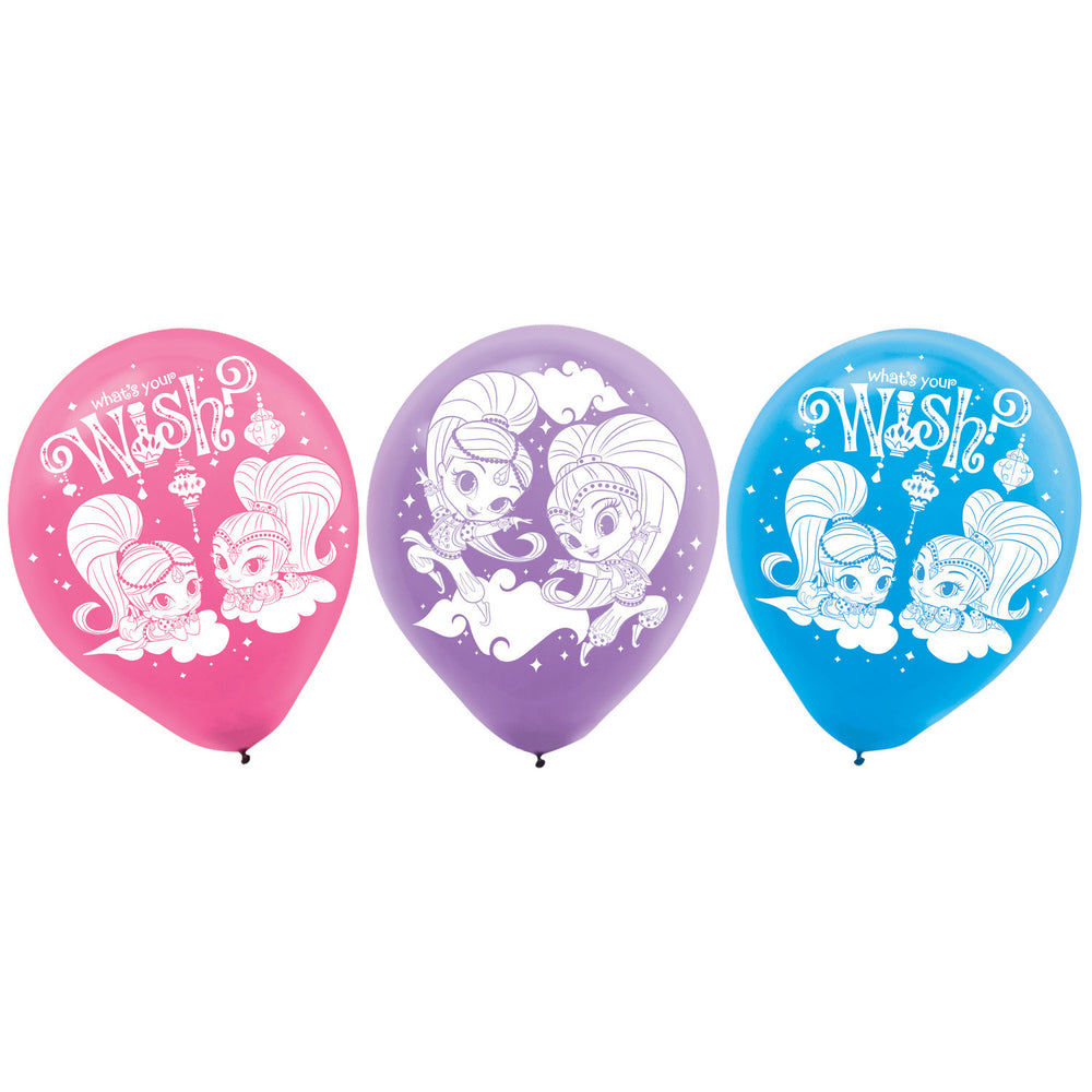Luftballons Shimmer & Shine, 6er Pack, Party Deko Motto-Party am Kindergeburtstag, Geburtstag