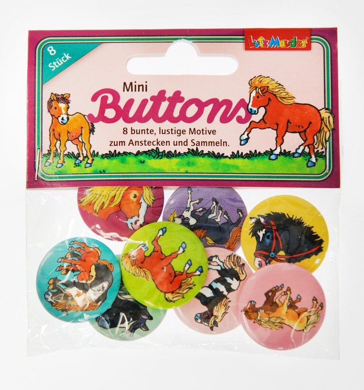 Buttons Mein Ponyhof, Motivserie 2, 8er Pack kinderparties-shop