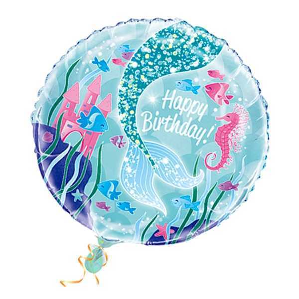 Folienballon, Meerjungfrau, 45,7 cm, Party Deko Motto-Party am Kindergeburtstag, Geburtstag