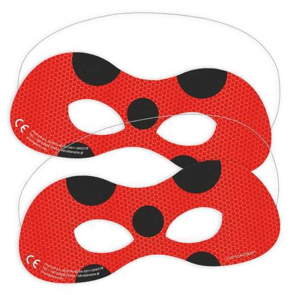 Masken Miraculous, Ladybug, 6er Pack, rot