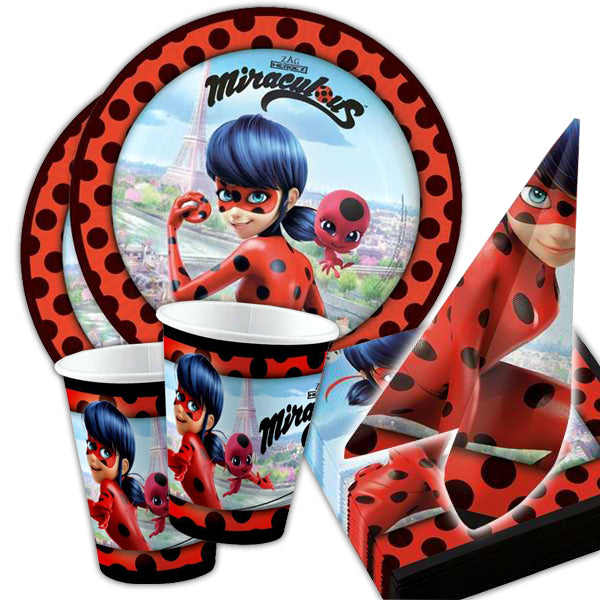 Party Deko Set Basic Miraculous, Ladybug, 8 Kids, 36-tlg