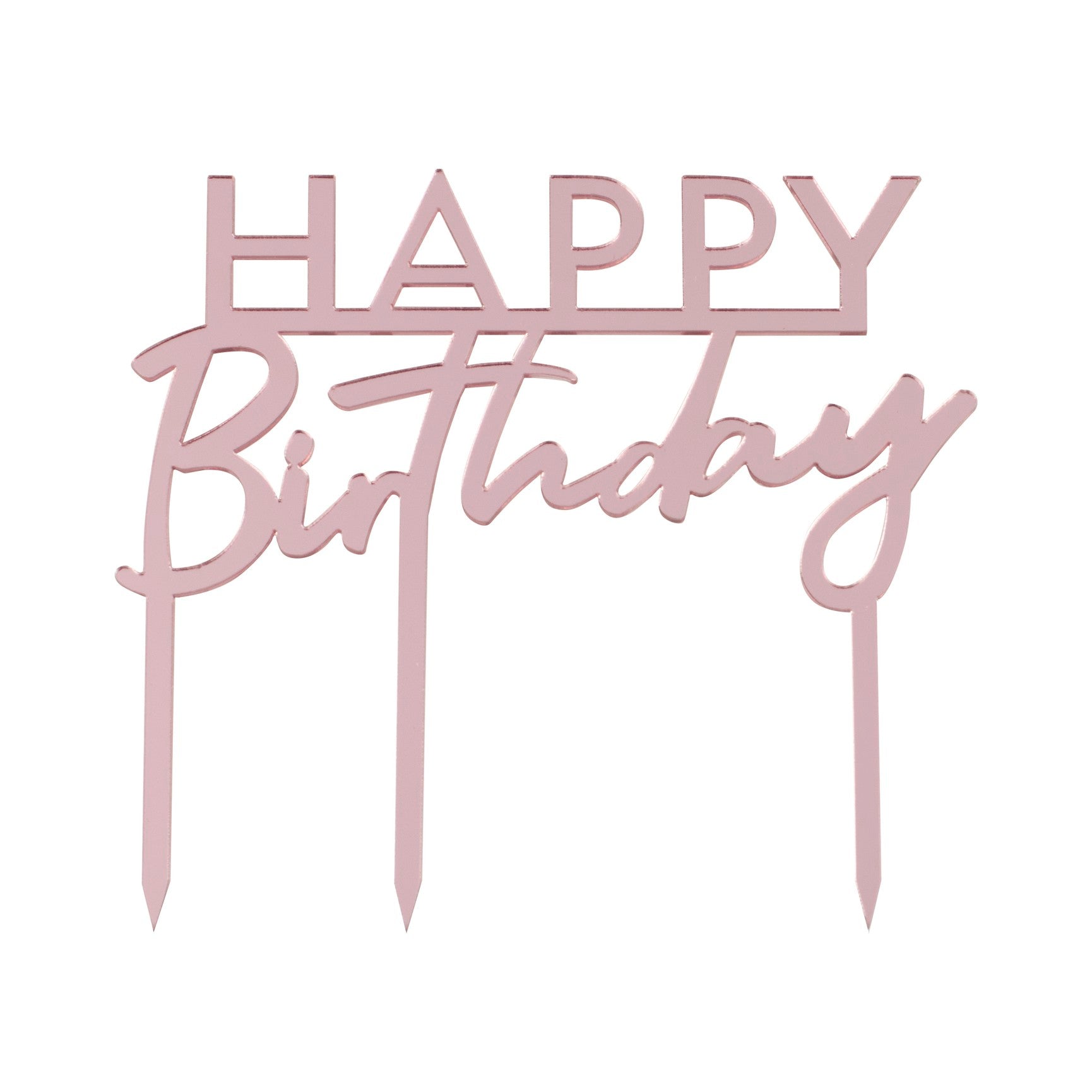 Geburtstagskuchen-Deko \"Happy Birthday\" In Roségold – Mit Sternen & Herzen Für Die Perfekte Party