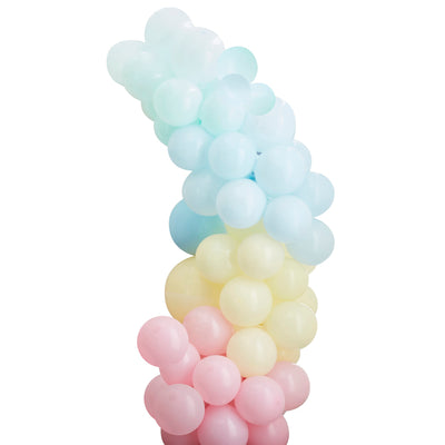 Ballongirlande Regenbogen Pastell, DIY, 75 Ballons inkl. Ballonband