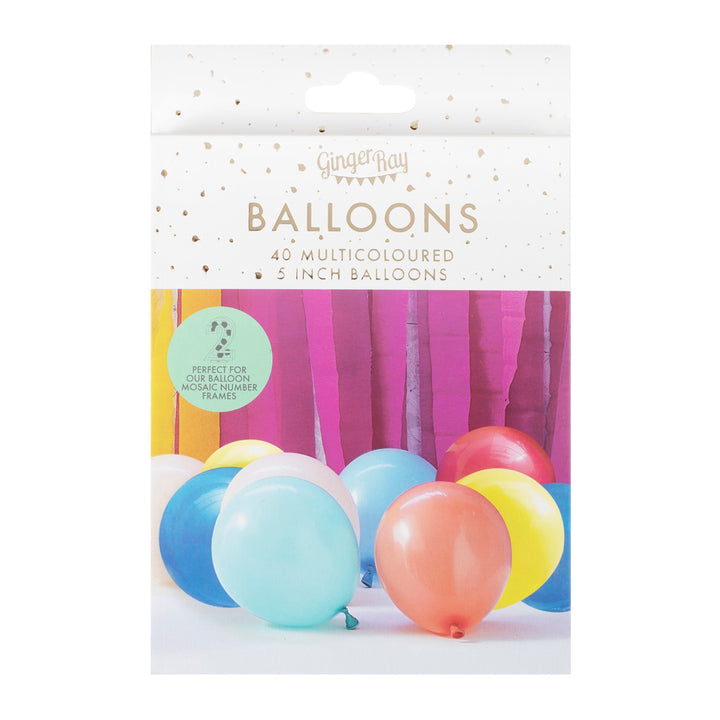 Mosaik Ballone - ideal zum Befüllung von Zahlenrahmen - 40er Pack, versch. Farben