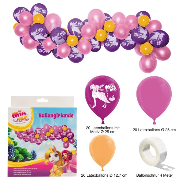 Ballongirlande Set Mia and Me, 60-teilig
