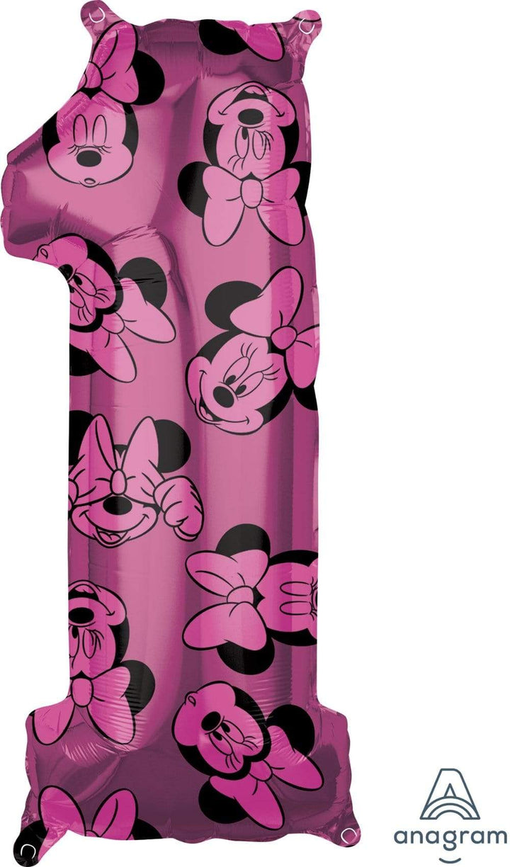 Zahl 1 Folienballon, Mickey Maus oder Minnie Maus kinderparties-shop