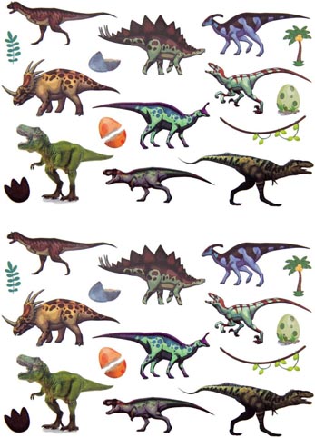 Muffin Deko, Dinosaurier, 18 Dinos plus 14 Dino Zubehör Motive, Esspapier, Geburtstagskuchen, Muffins, Kindergeburtstag, Motto-Party