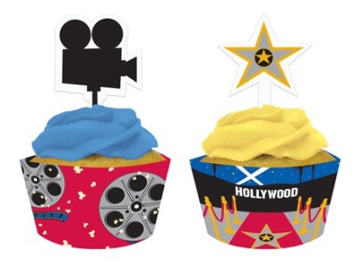 Hollywood Muffin Set, Banderole & Picker, 24-tlg