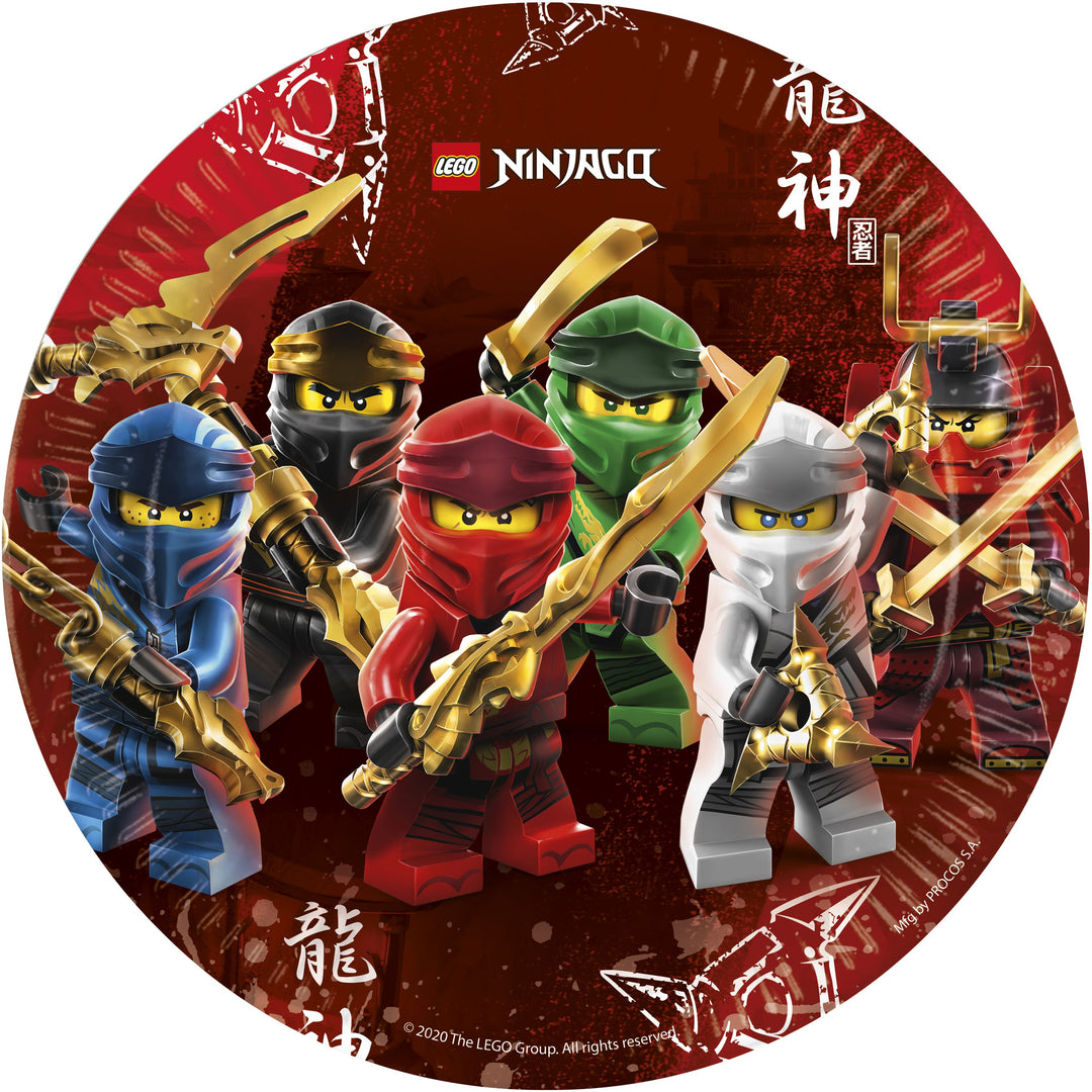 Partyteller Lego Ninjago, 8er Pack, 23 cm, FSC, Party Deko Motto-Party am Kindergeburtstag, Geburtstag