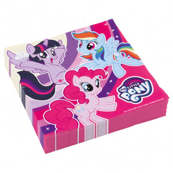 Servietten My Little Pony, 20er Pack, 33x33 cm, Party Deko Motto-Party am Kindergeburtstag, Geburtstag