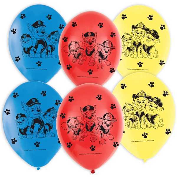 Luftballons, Paw Patrol, 6er Pack, Party Deko Motto-Party am Kindergeburtstag, Geburtstag