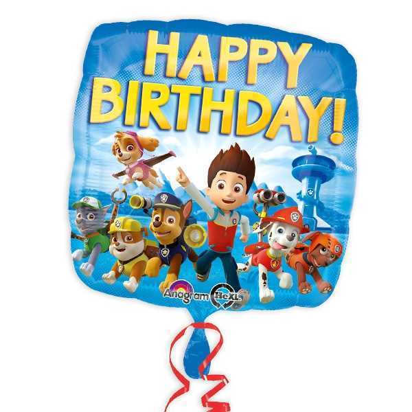 Folienballon Paw Patrol, Happy Birthday, Party Deko Motto-Party am Kindergeburtstag, Geburtstag