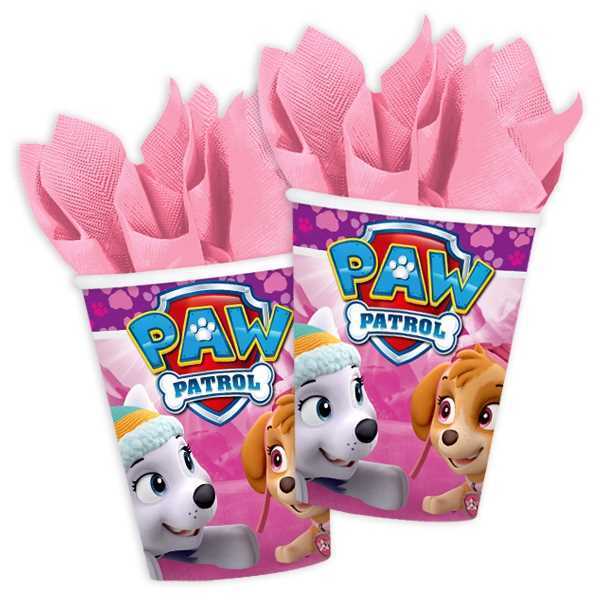 Party Becher Paw Patrol, Skye, 8er Pack, 266ml, Party Deko Motto-Party am Kindergeburtstag, Geburtstag