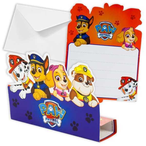 Einladung Paw Patrol 2019, 8er Pack inkl. Umschläge