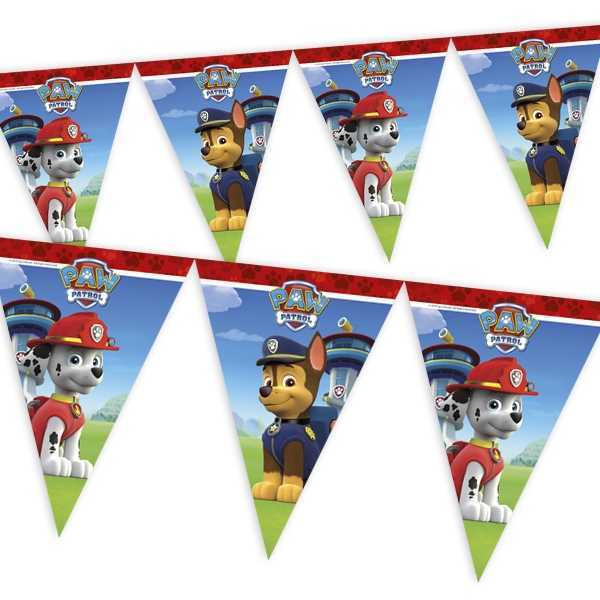 Wimpelkette, Paw Patrol, 2,3m, Party Deko Motto-Party am Kindergeburtstag, Geburtstag