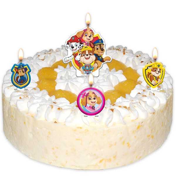Kerzen Paw Patrol 2019, 4er Set, Geburtstagskuchen, Muffins, Kindergeburtstag, Motto-Party