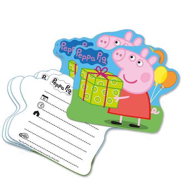 Einladung, Peppa Pig, 6er Pack