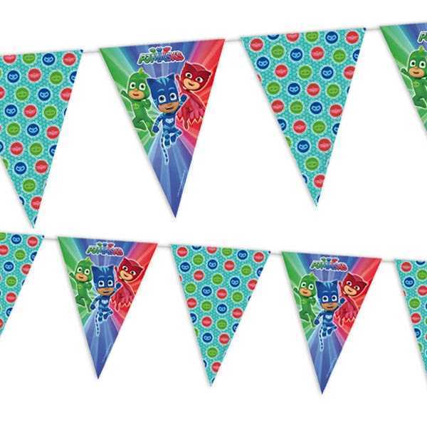 Wimpelkette, PJ Mask, 2,3m, Party Deko Motto-Party am Kindergeburtstag, Geburtstag