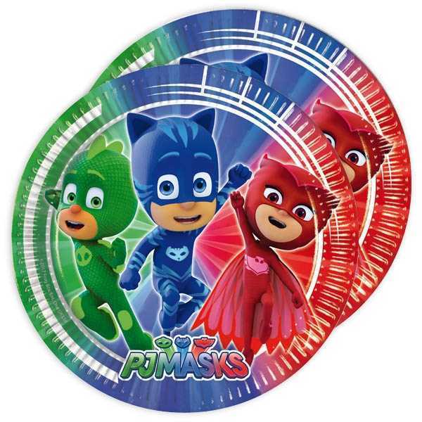 Party Teller, PJ Mask, 8er Pack, 22.5cm, Party Deko Motto-Party am Kindergeburtstag, Geburtstag