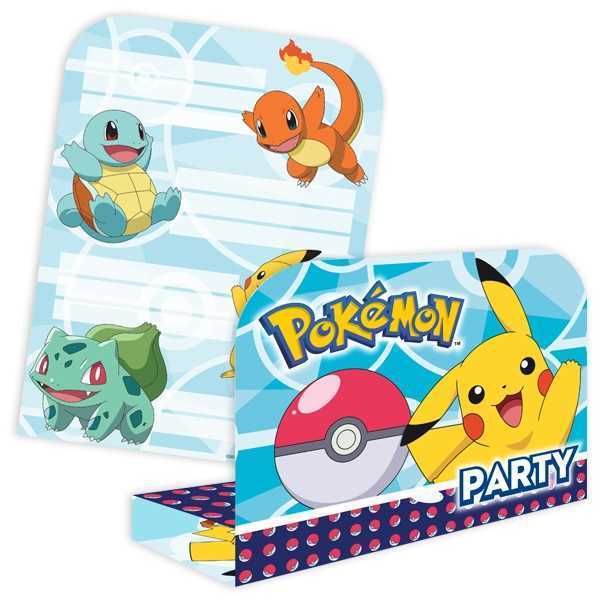 Einladung, Pokemon, 8er Pack, mit Umschlag