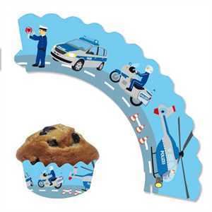 Muffinbanderolen, Polizei 12er Pack, 20cm