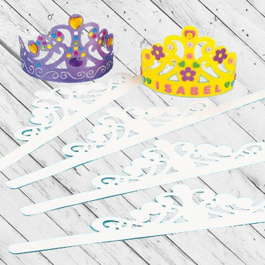 Blanko Pappform Diadem, Bastelvorlage, weiss, 8 er Pack image