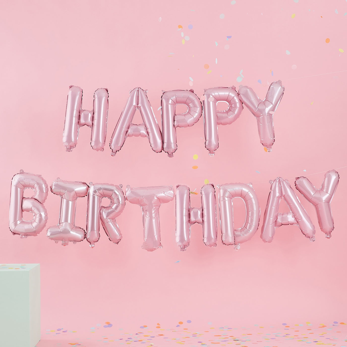 Happy Birthday Folienballon-Set Girlande, rosa