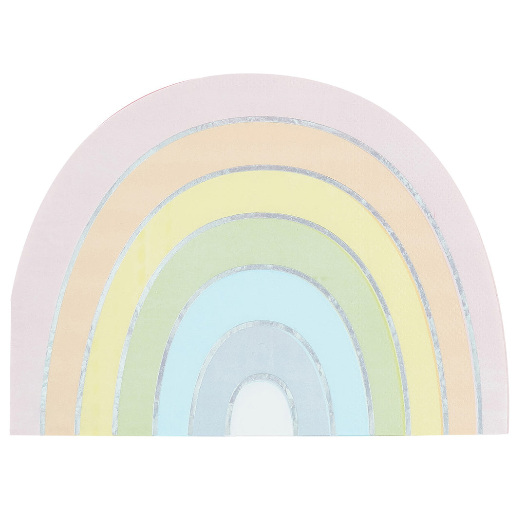 Regenbogen Servietten, Pastellfarben, 16er Pack kinderparties-shop