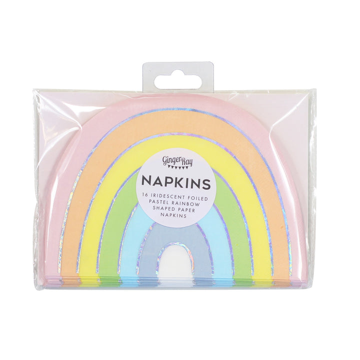 Regenbogen Servietten, Pastellfarben, 16er Pack kinderparties-shop