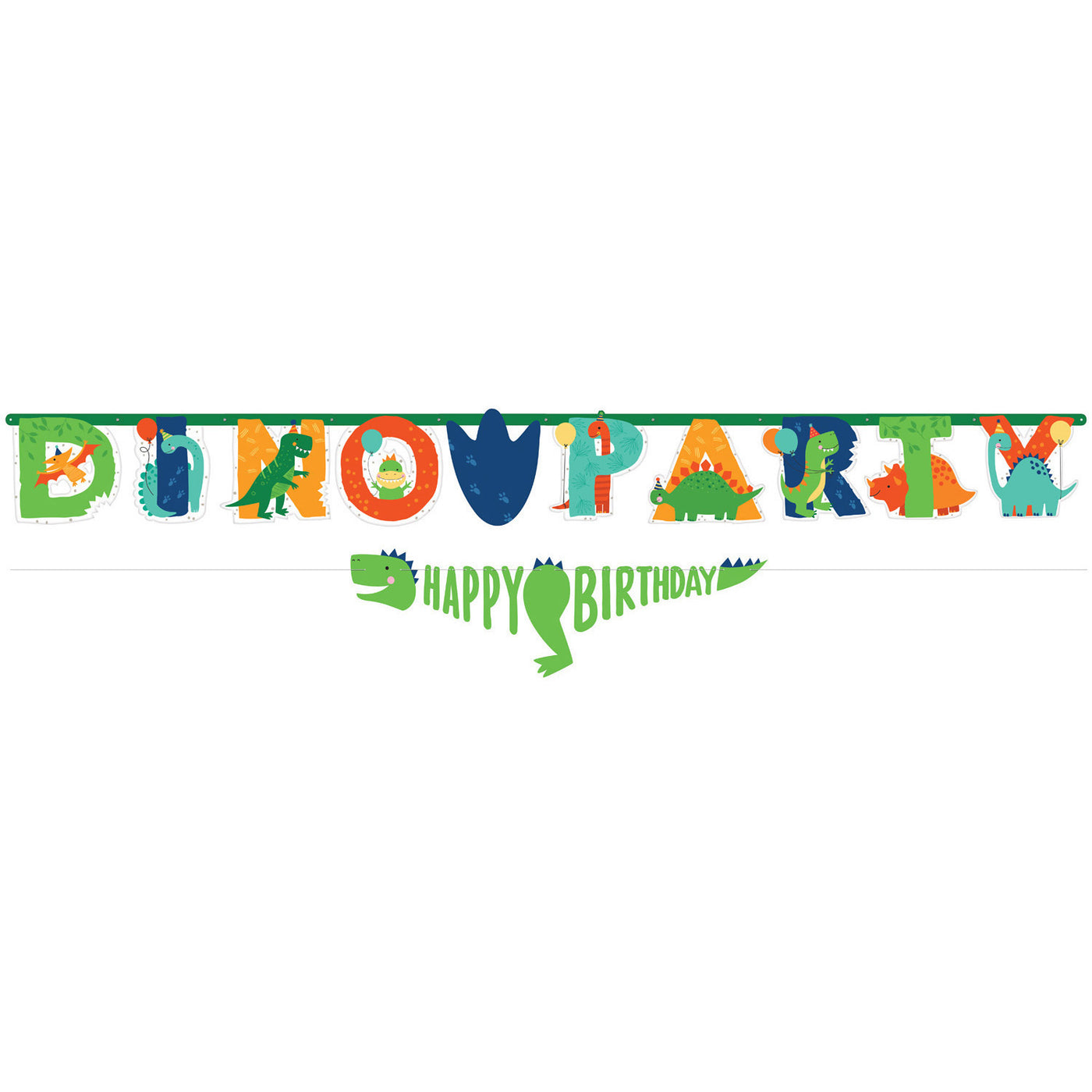 XXL Partykette Dinoparty, Girlande, Dino-Mite, 2.3 m, Party Deko Motto-Party am Kindergeburtstag, Geburtstag