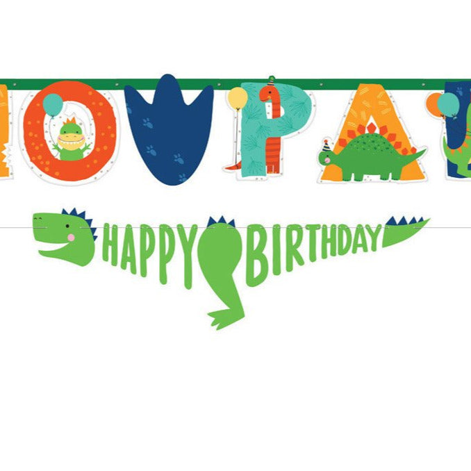 XXL Partykette Dinoparty, Girlande, Dino-Mite, 2.3 m, Party Deko Motto-Party am Kindergeburtstag, Geburtstag