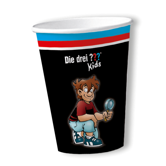 Party Becher Die drei ??? Fragezeichen Kids, 8er Pack, 200ml, Party Deko Motto-Party am Kindergeburtstag, Geburtstag