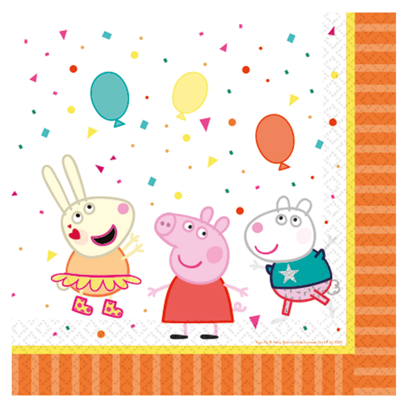 Servietten, Peppa Pig, 16er Pack, 33x33cm, Party Deko Motto-Party am Kindergeburtstag, Geburtstag
