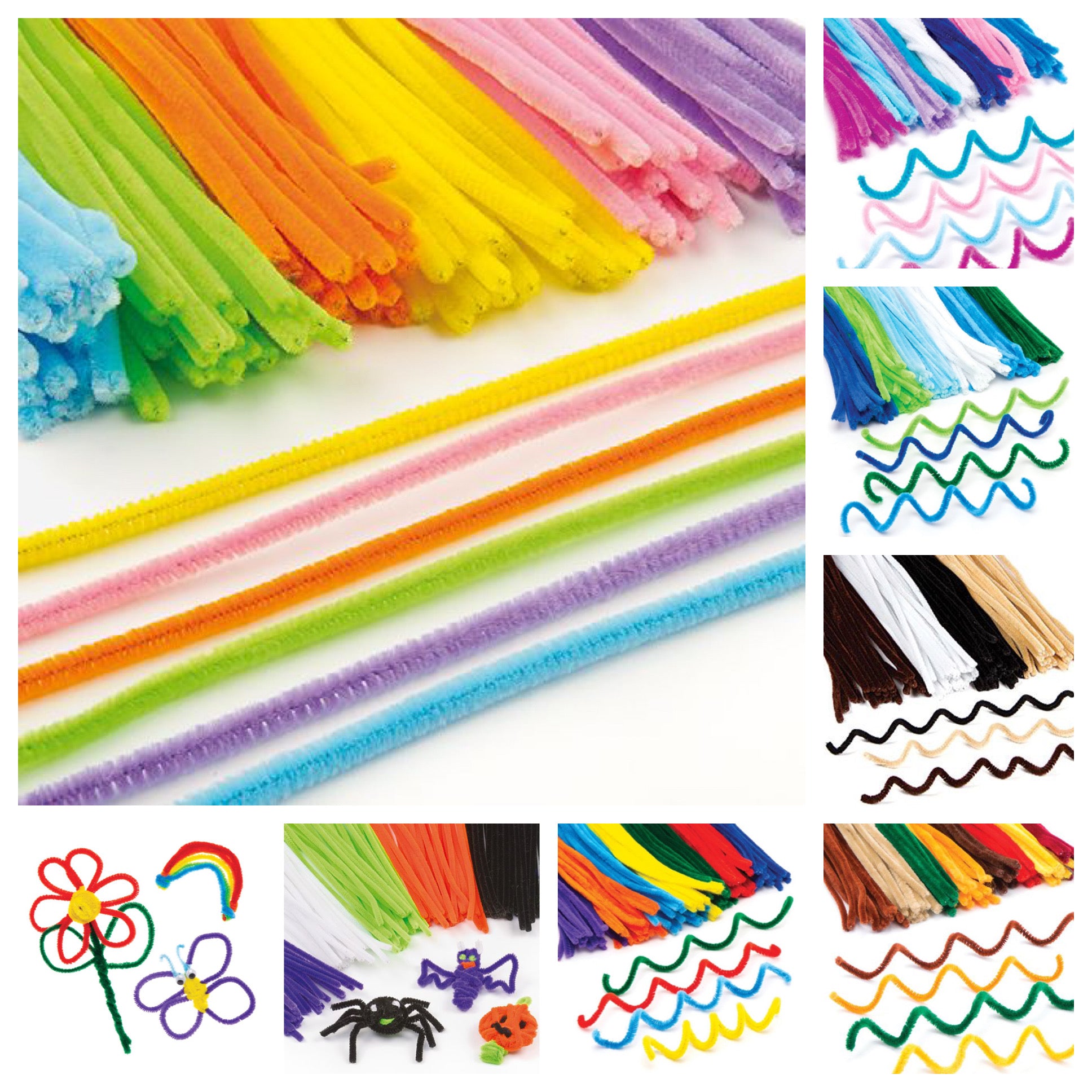 APLI Kids Riesen-Pfeifenreiniger – 15 Stück, 30 Cm Lang, In 5 Farben, Bastelmaterial Für Kinder