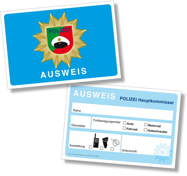 Polizei Ausweise, 6er Pack, Spiel & Mitgebsel