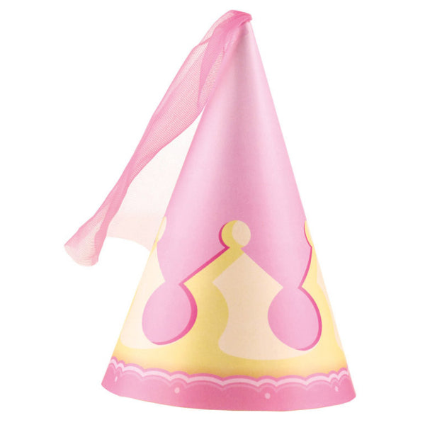 Prinzessin Party Hütchen mit Schleier in rosa