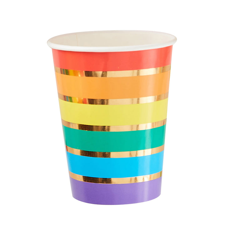 Regenbogen Becher, Regenbogenparty, 8er Pack